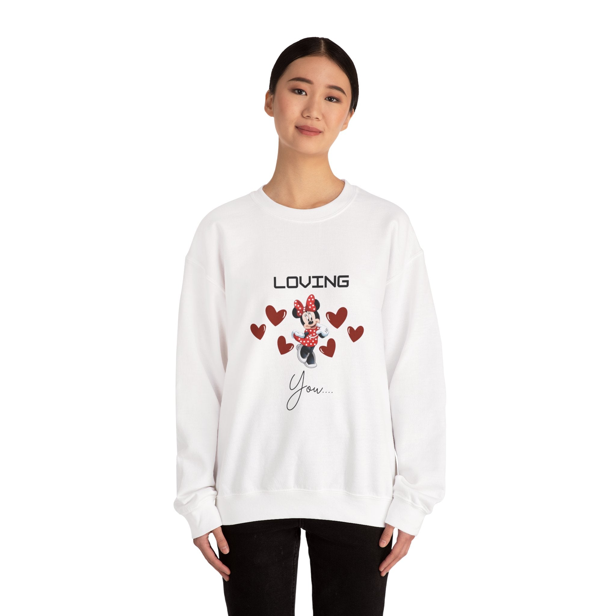 Crewneck Sweatshirt — "Loving You" Heart Motif